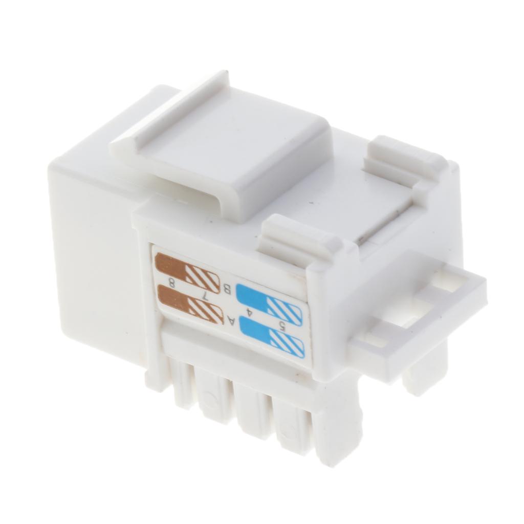 10pcs RJ45 CAT6 Keystone Jack Module Network Connector Enternet Module White