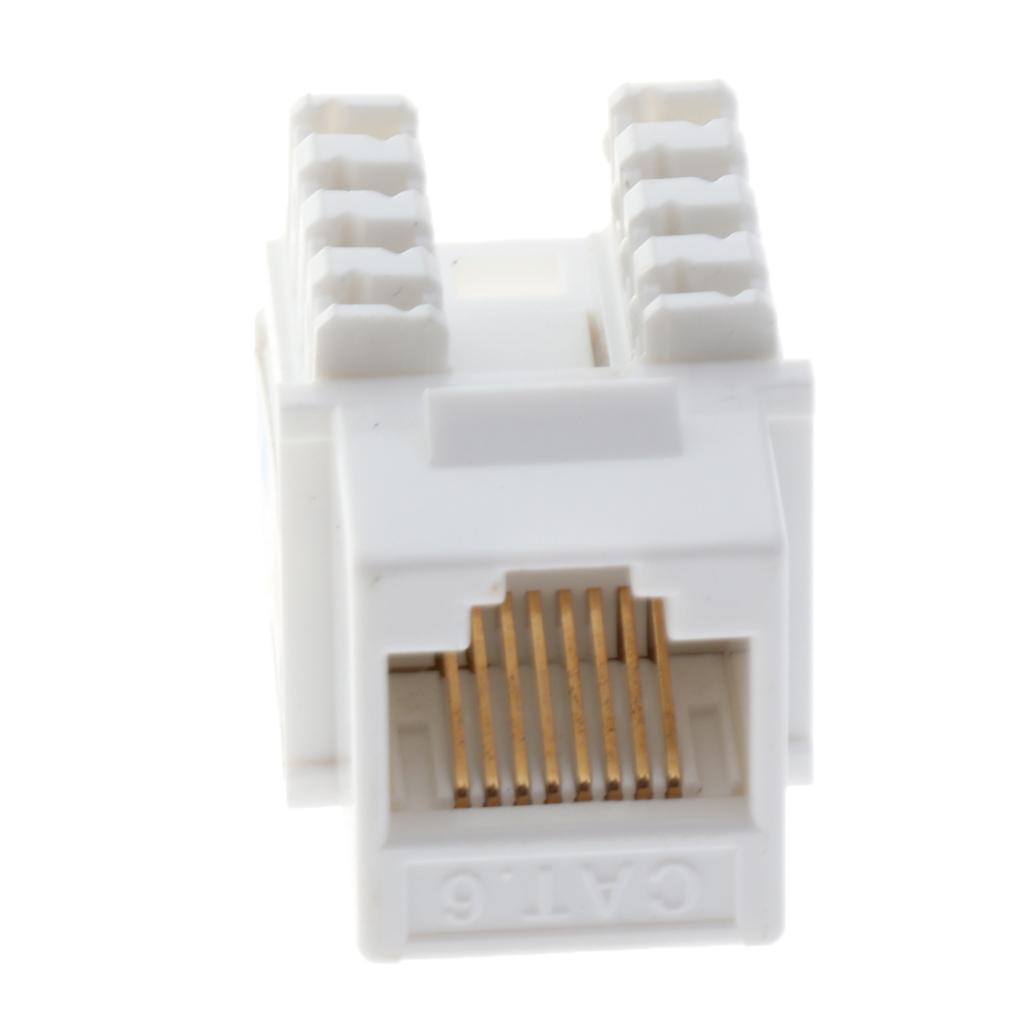 10pcs RJ45 CAT6 Keystone Jack Module Network Connector Enternet Module White