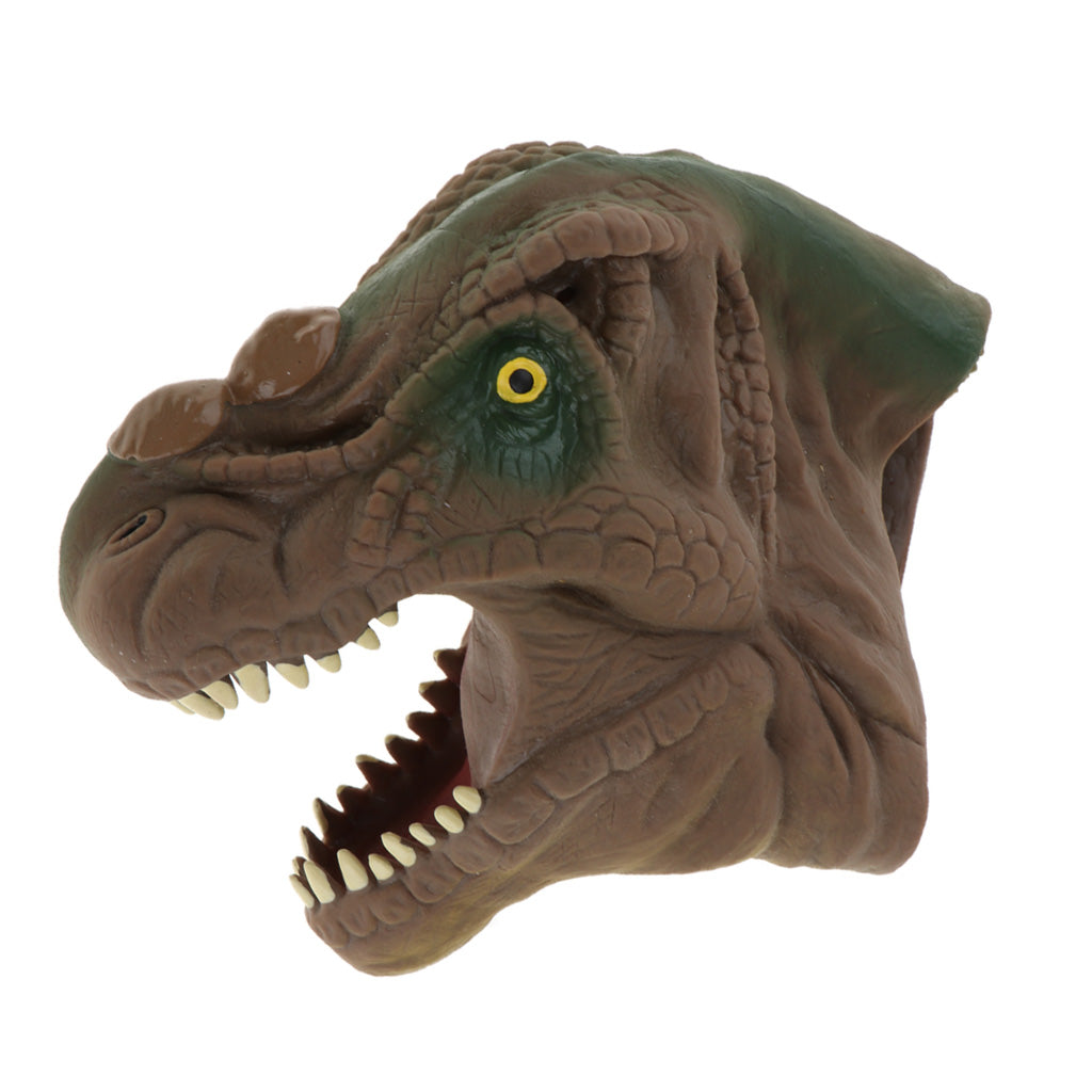 Simulation Tyrannosaurus Head Hand Puppet Dinosaur Figure Toy Kids Toy brown