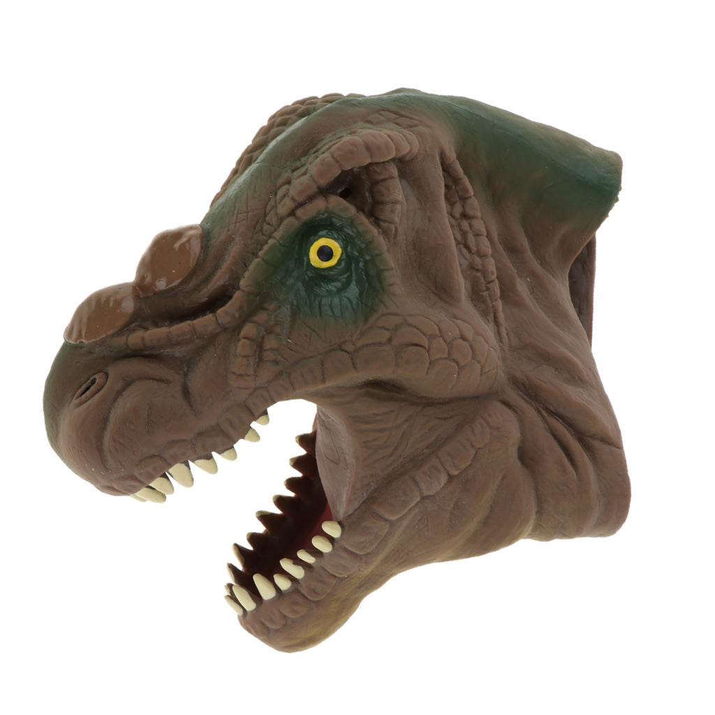 Simulation Tyrannosaurus Head Hand Puppet Dinosaur Figure Toy Kids Toy brown