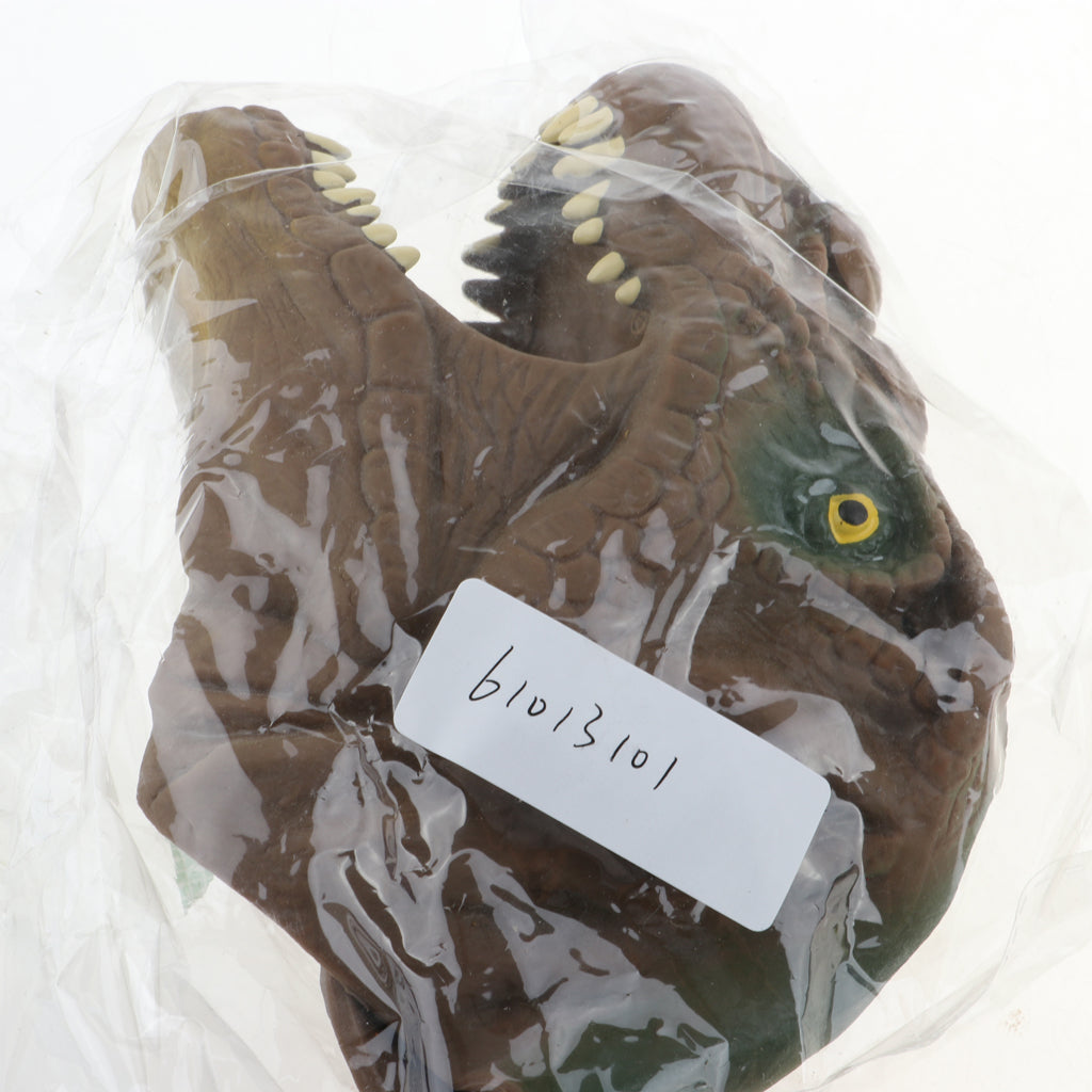 Simulation Tyrannosaurus Head Hand Puppet Dinosaur Figure Toy Kids Toy brown