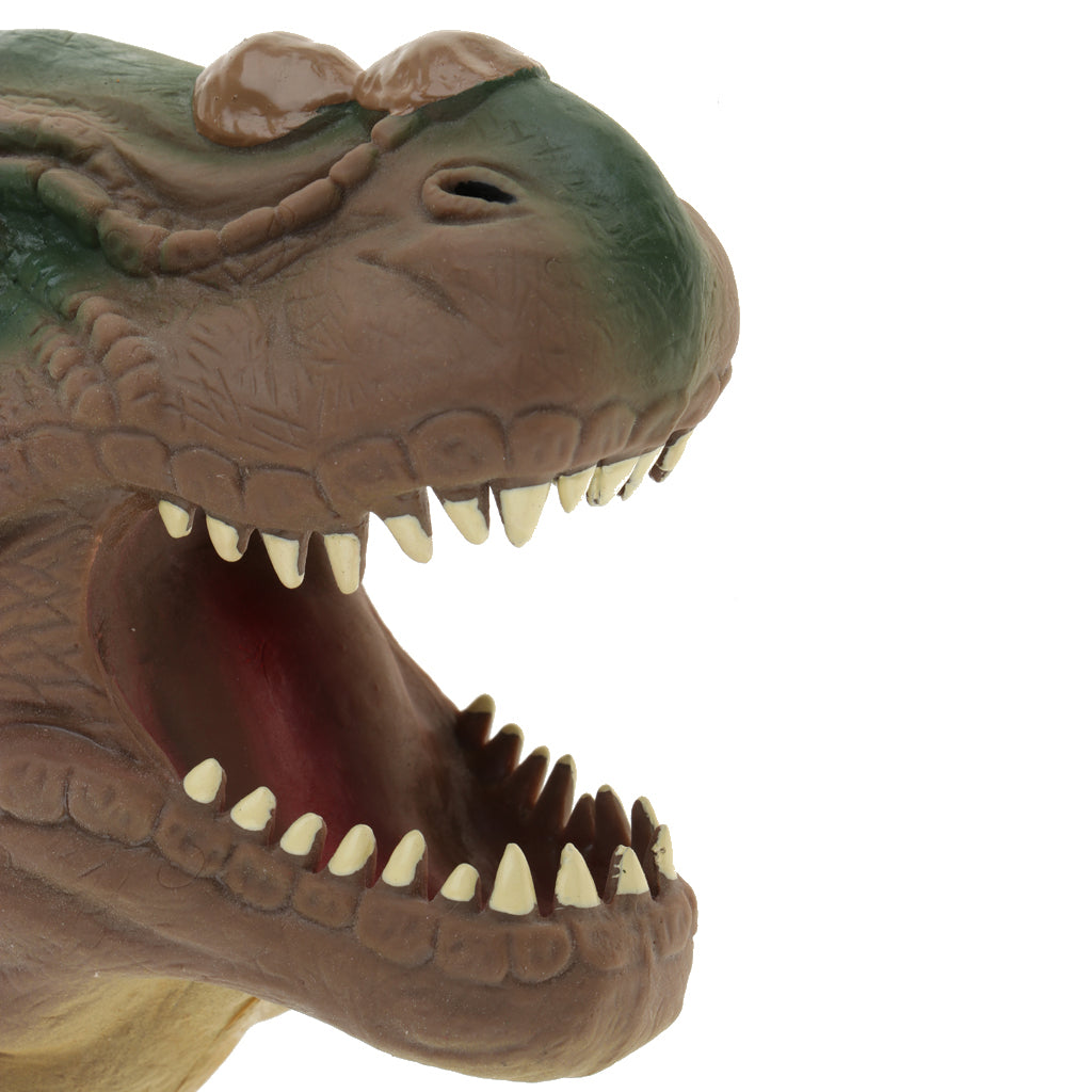 Simulation Tyrannosaurus Head Hand Puppet Dinosaur Figure Toy Kids Toy brown