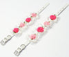 Pet Dog Cat Puppy Imitation Pearls Necklace Flower Lace Collar Belt White M