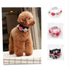 Pet Dog Cat Puppy Imitation Pearls Necklace Flower Lace Collar Belt White M