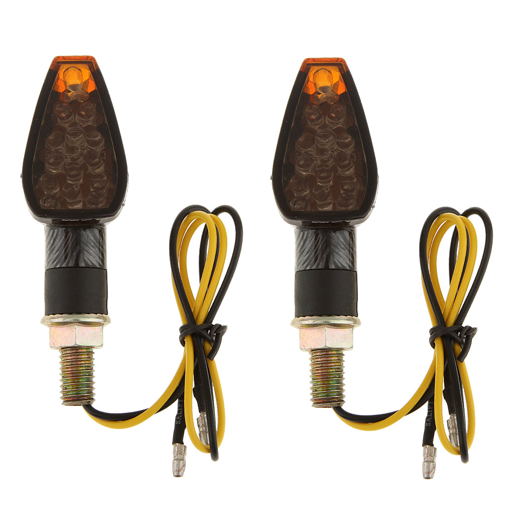 2x Universal Motorcycle Bike LED Turn Signal Blinker Lights Indicator Amber