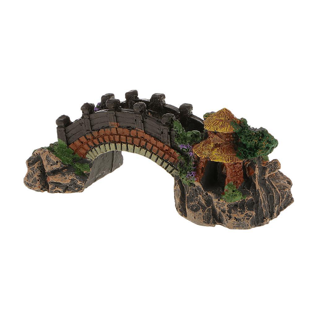 Water Ornament For Fish Tank Cave Decor Landscape Aquarium Arch Bridge S