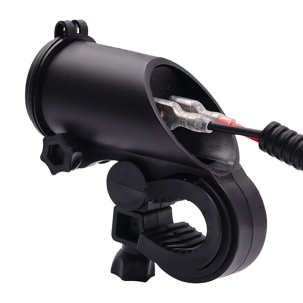 5V 4.2A Dual USB Port Charger with Red LED Ring Light for 22mm Handlebar