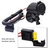 5V 4.2A Dual USB Port Charger with Red LED Ring Light for 22mm Handlebar