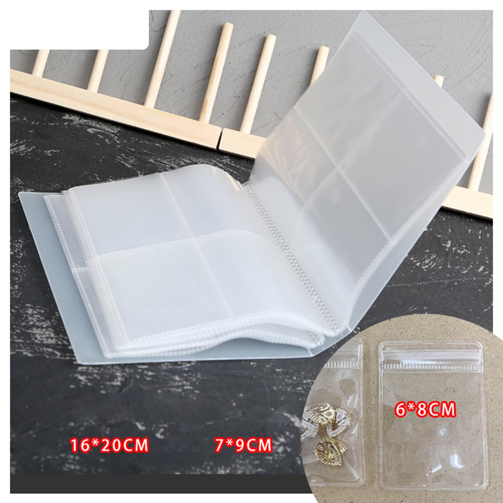 PVC Jewelry Storage Organizer for Earrings Album Cards  160Grids 50 Bags 35g