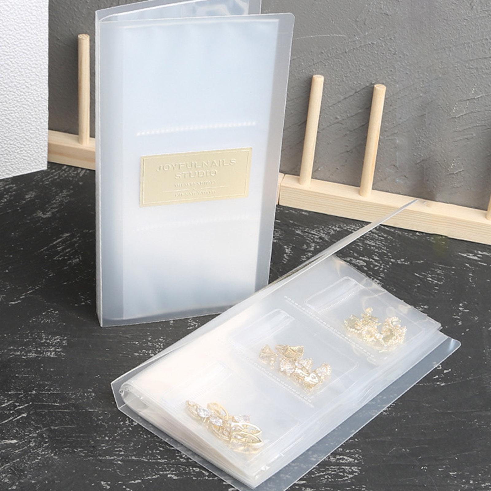 PVC Jewelry Storage Organizer for Earrings Album Cards  160Grids 50 Bags 35g