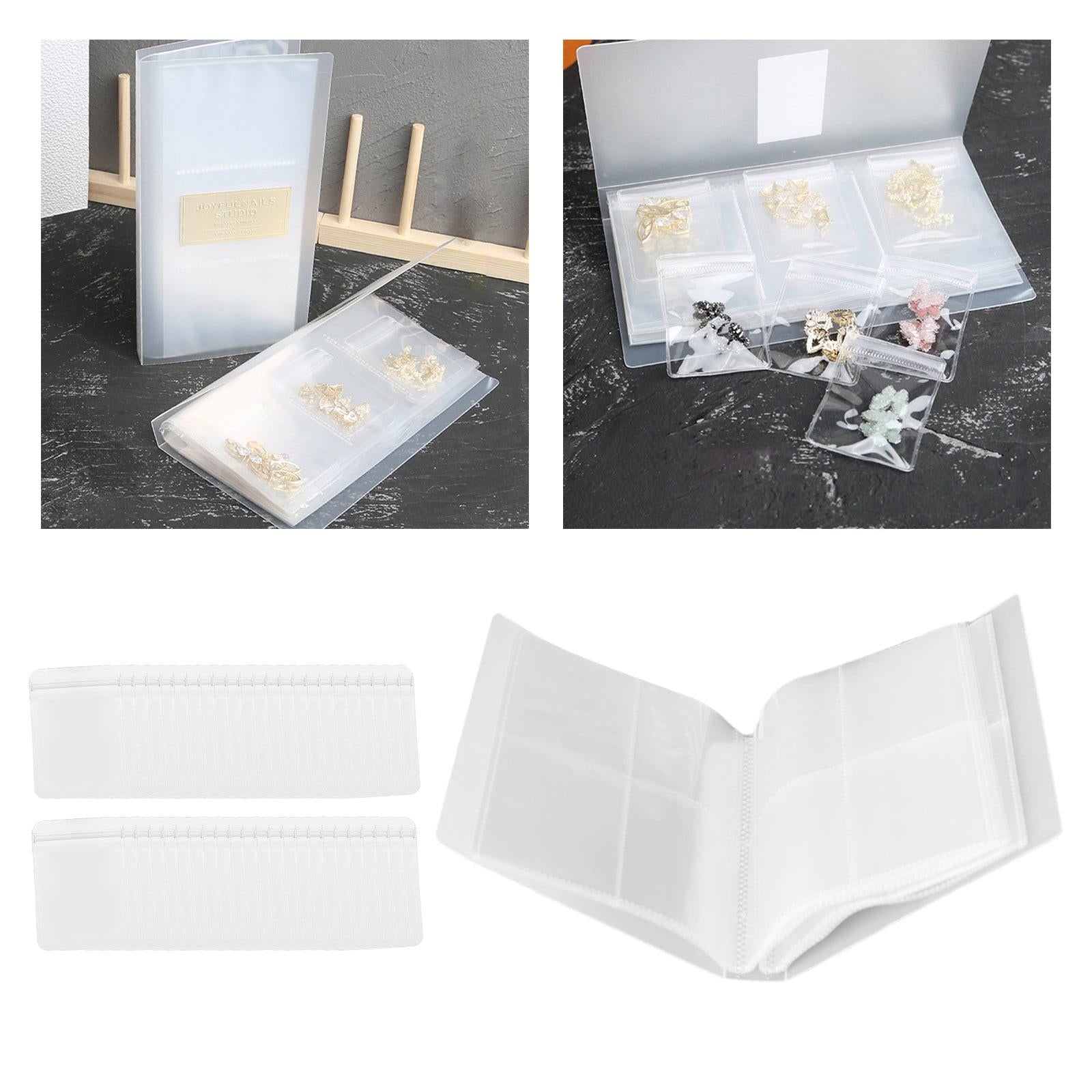 PVC Jewelry Storage Organizer for Earrings Album Cards  160Grids 50 Bags 35g