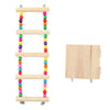 Colorful Parrot Bird Perch Stand Playing Toy Gym Wooden Ladder Cage Climbing