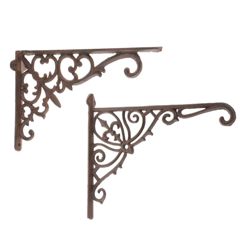 Antique Vintage Style Heavy Duty Cast Iron Shelf Bracket Wall Mounted S