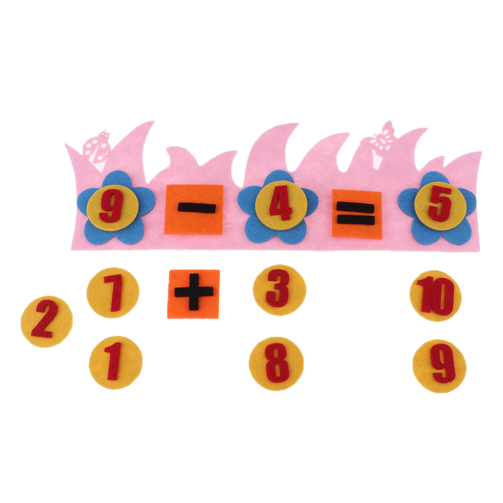 Kindergarten Felt Mathematical Diy Handwork Math Education Toy Number-Pink