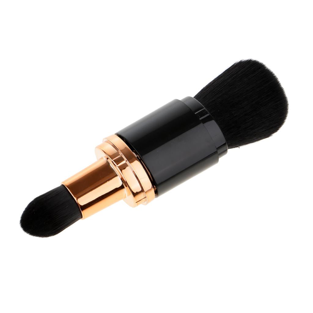 Dual Head Loose Powder Foundation Blush Makeup Brush Beauty Cosmetic Tool Black