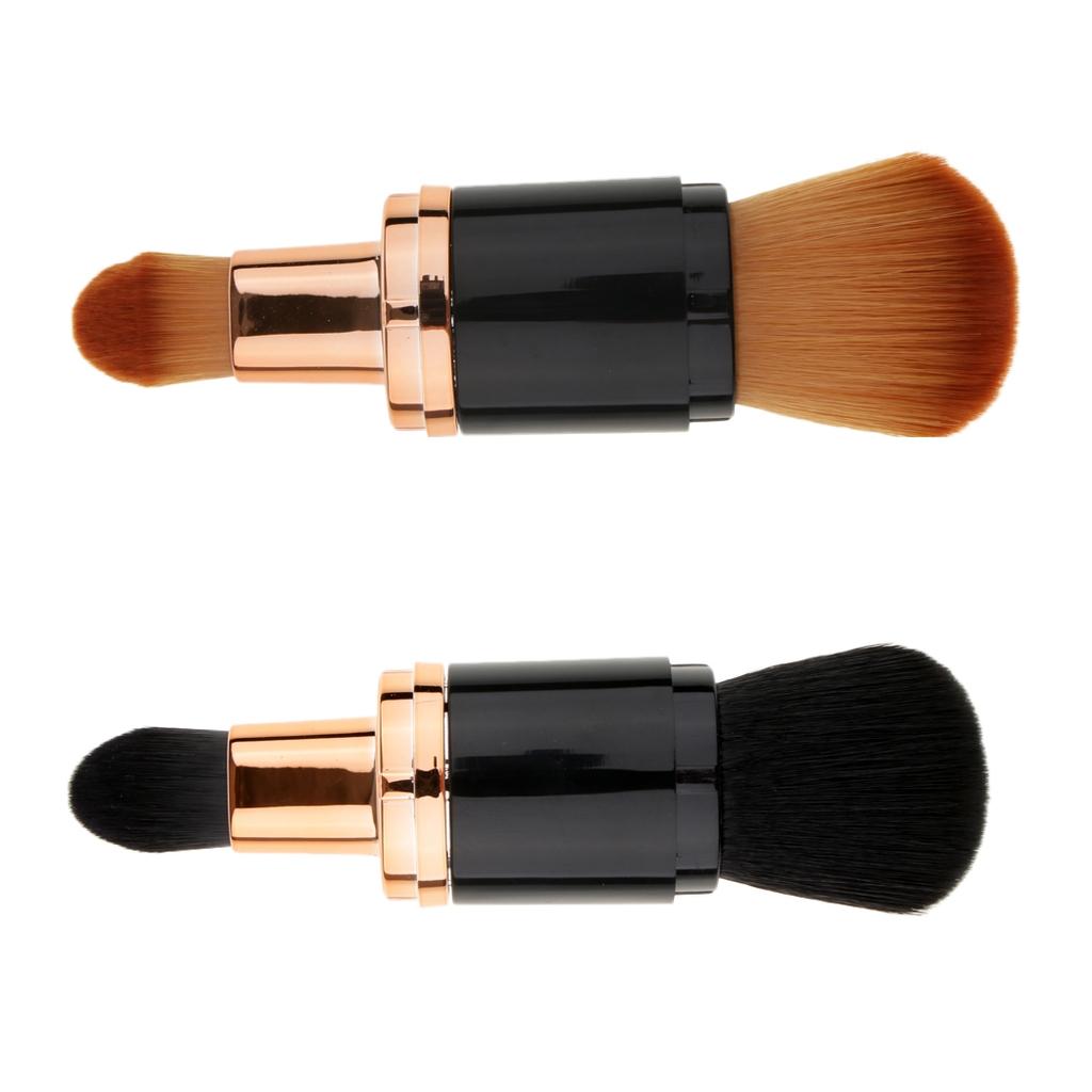 Dual Head Loose Powder Foundation Blush Makeup Brush Beauty Cosmetic Tool Black