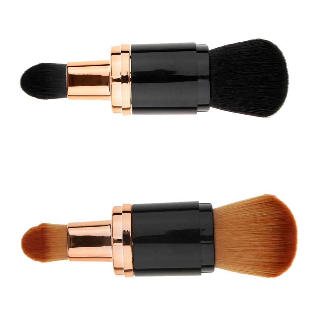 Dual Head Loose Powder Foundation Blush Makeup Brush Beauty Cosmetic Tool Black