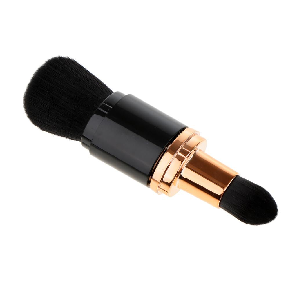 Dual Head Loose Powder Foundation Blush Makeup Brush Beauty Cosmetic Tool Black