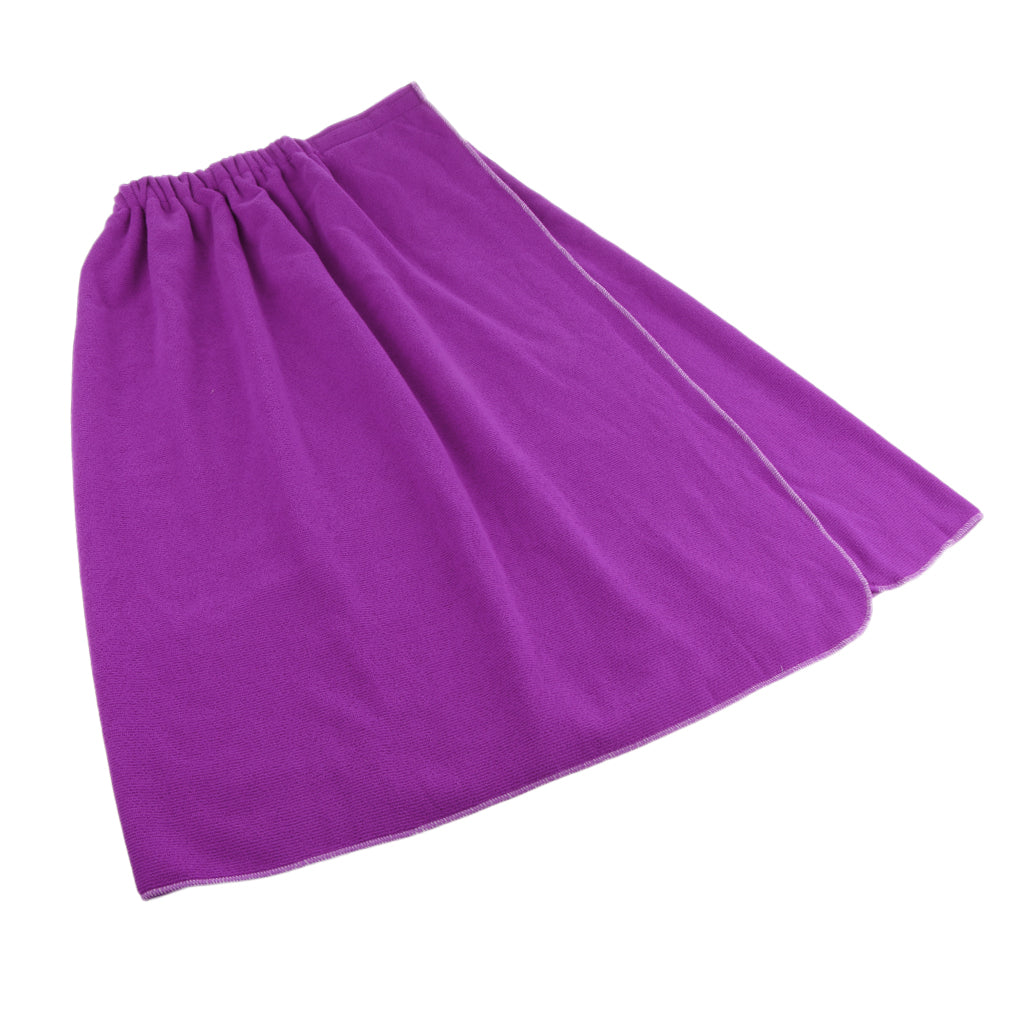 Womens Shower Wrap Soft Microfiber Bath Towel Bath Skirt 26.8'' x 21.3'' Purple