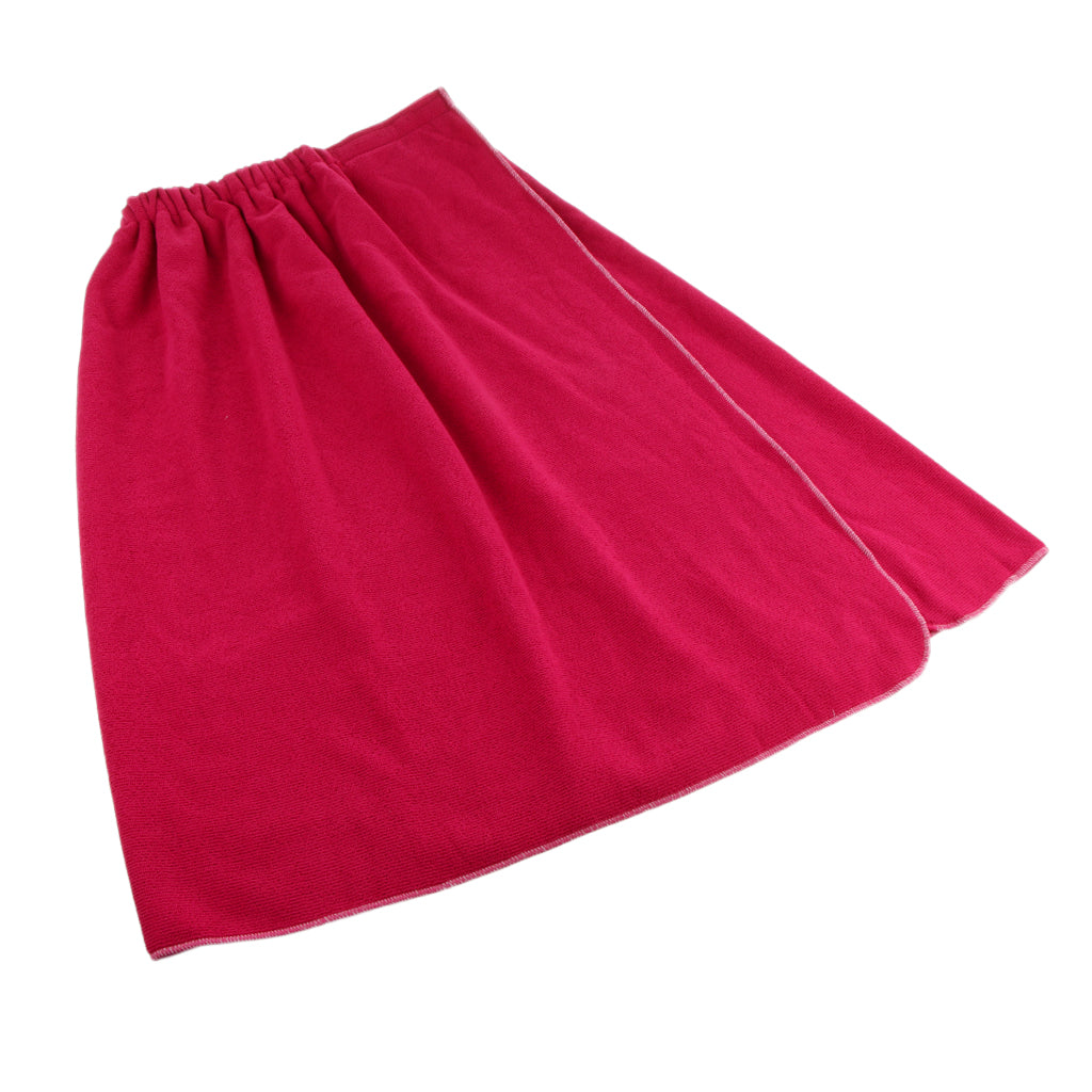 Womens Shower Wrap Soft Microfiber Bath Towel Bath Skirt 26.8'' x 21.3'' Red