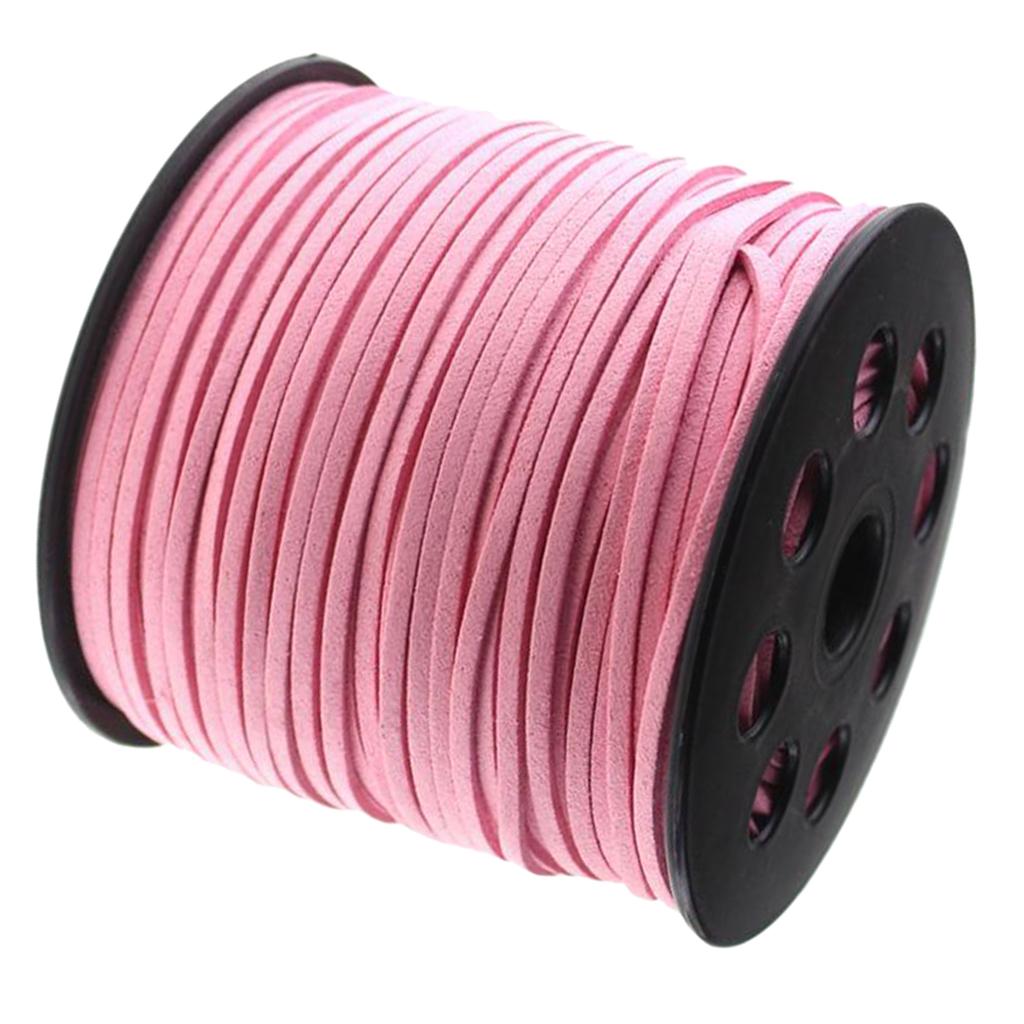 3mm 100 yards suede cord string rope jewelry making supply pink