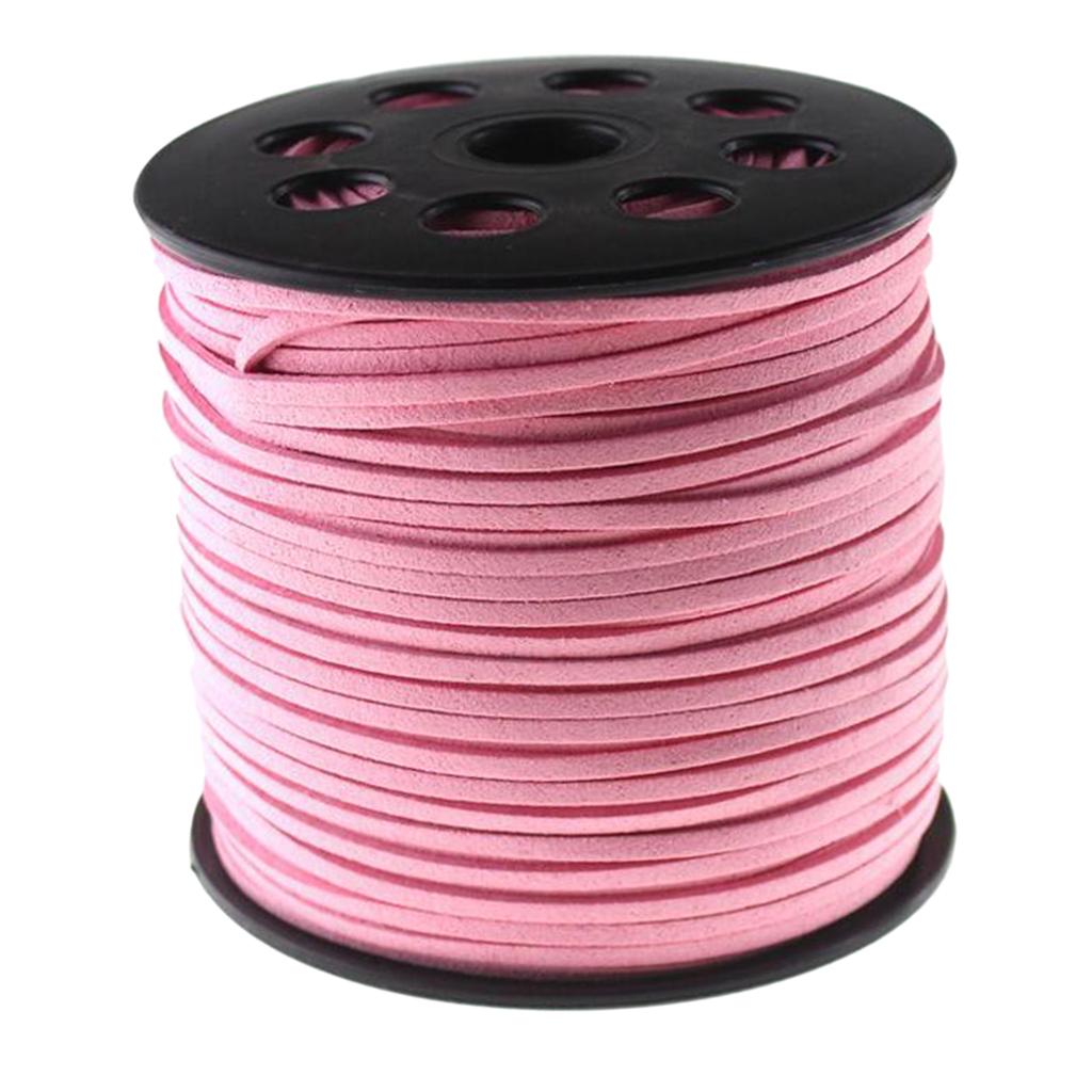 3mm 100 yards suede cord string rope jewelry making supply pink