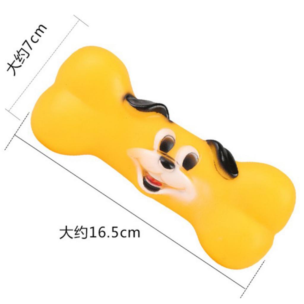 Simulated Dog Face Pet Dog Puppy Squeaky Bone Toy