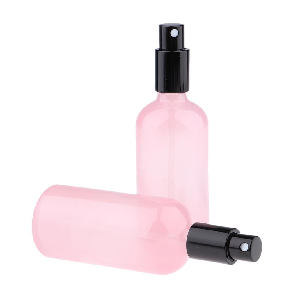 2pcs Empty Glass Pump Spray Bottle for Perfum Toner Amber Atomizer Pink 100ml