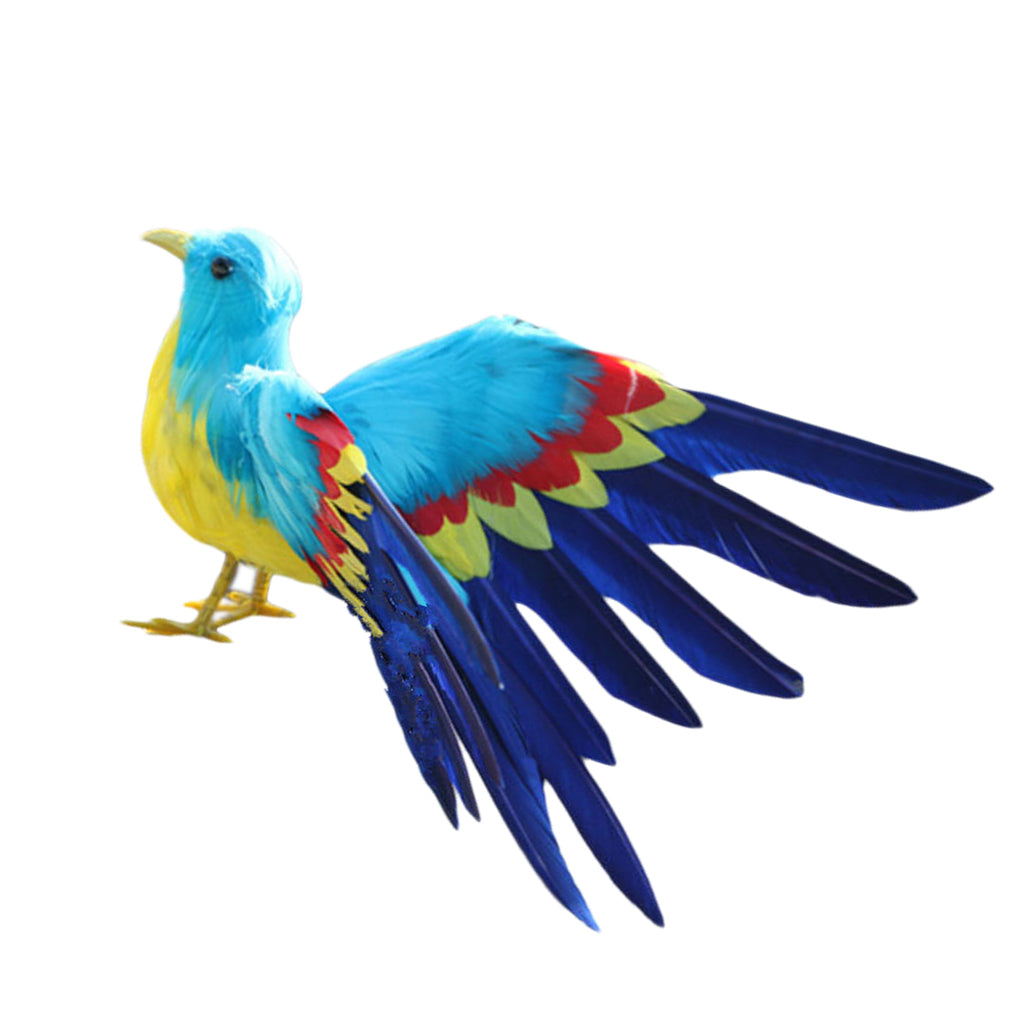 Artificial Feathered Animal Bird Garden Figurine Decor Bird Blue