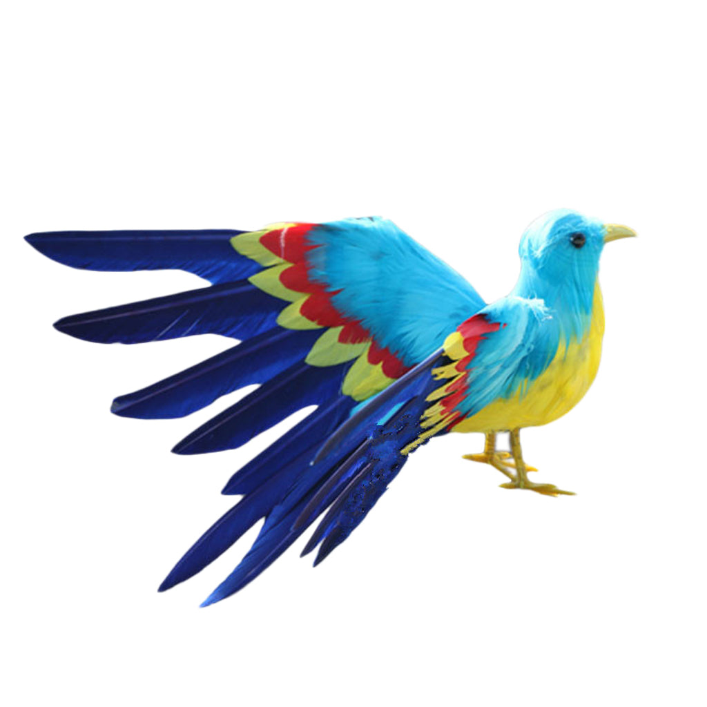 Artificial Feathered Animal Bird Garden Figurine Decor Bird Blue