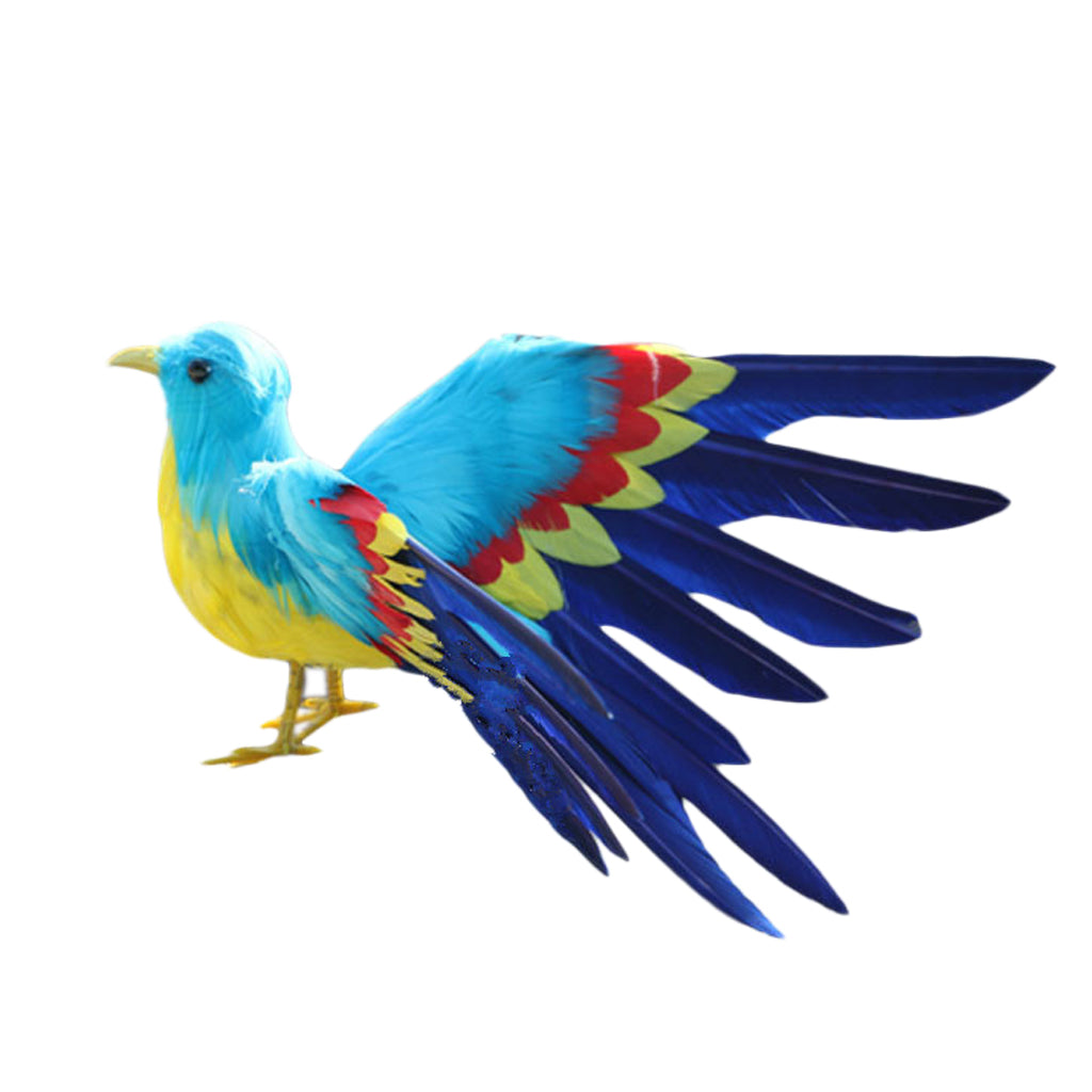 Artificial Feathered Animal Bird Garden Figurine Decor Bird Blue