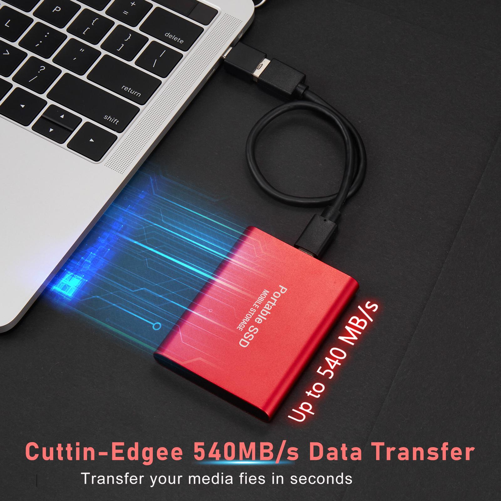 SSD USB 3.1 External Solid State Drives Hard Disk for PC Laptop 1TB Red