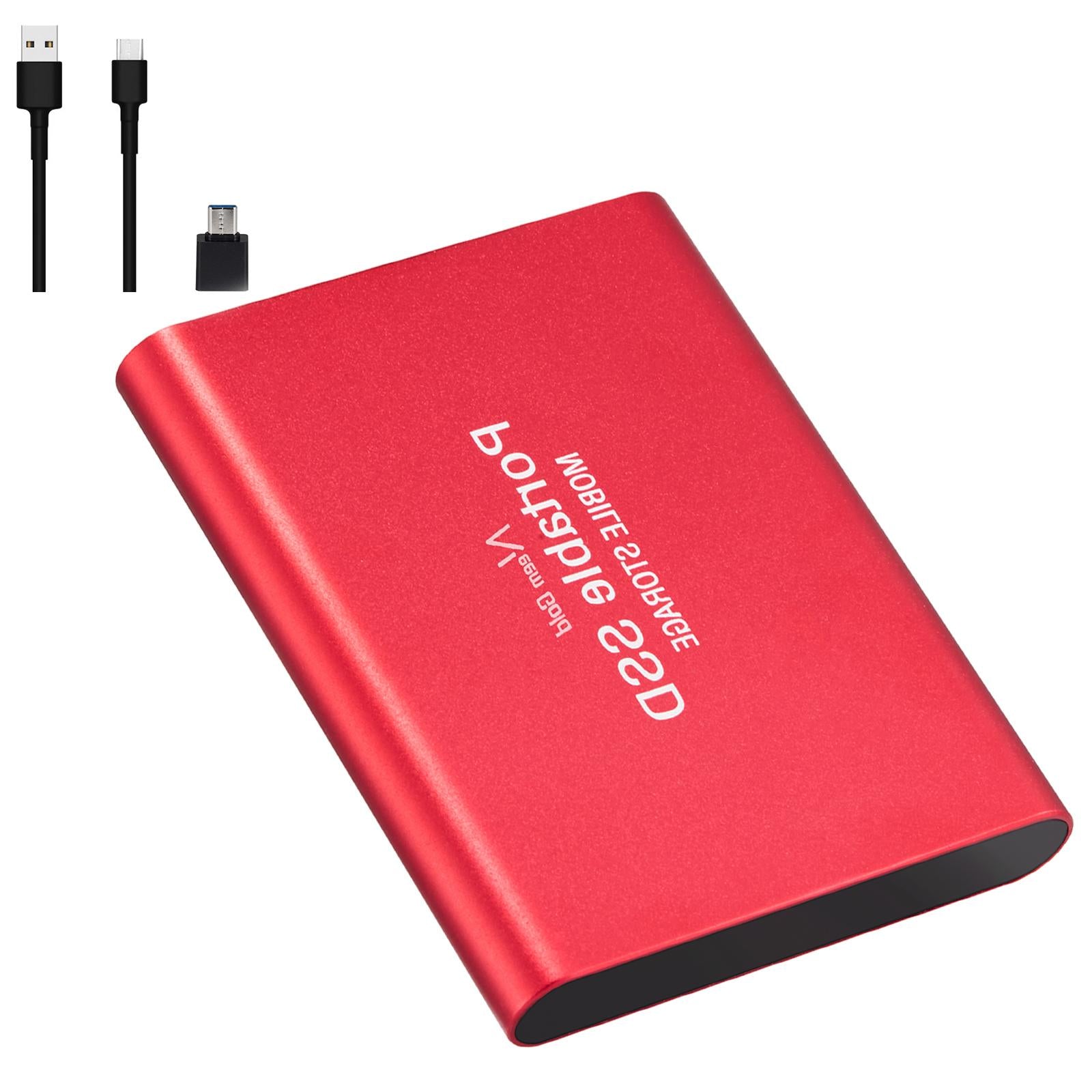 SSD USB 3.1 External Solid State Drives Hard Disk for PC Laptop 1TB Red