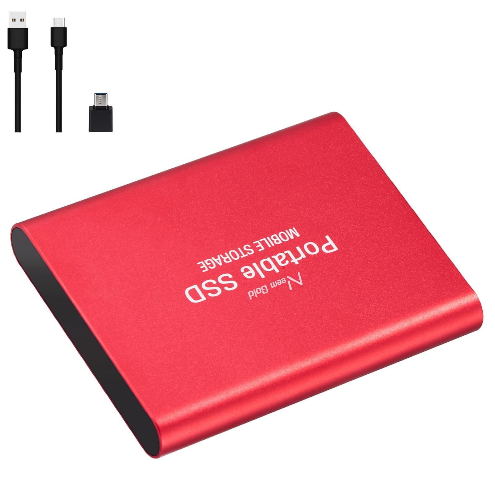 SSD USB 3.1 External Solid State Drives Hard Disk for PC Laptop 1TB Red