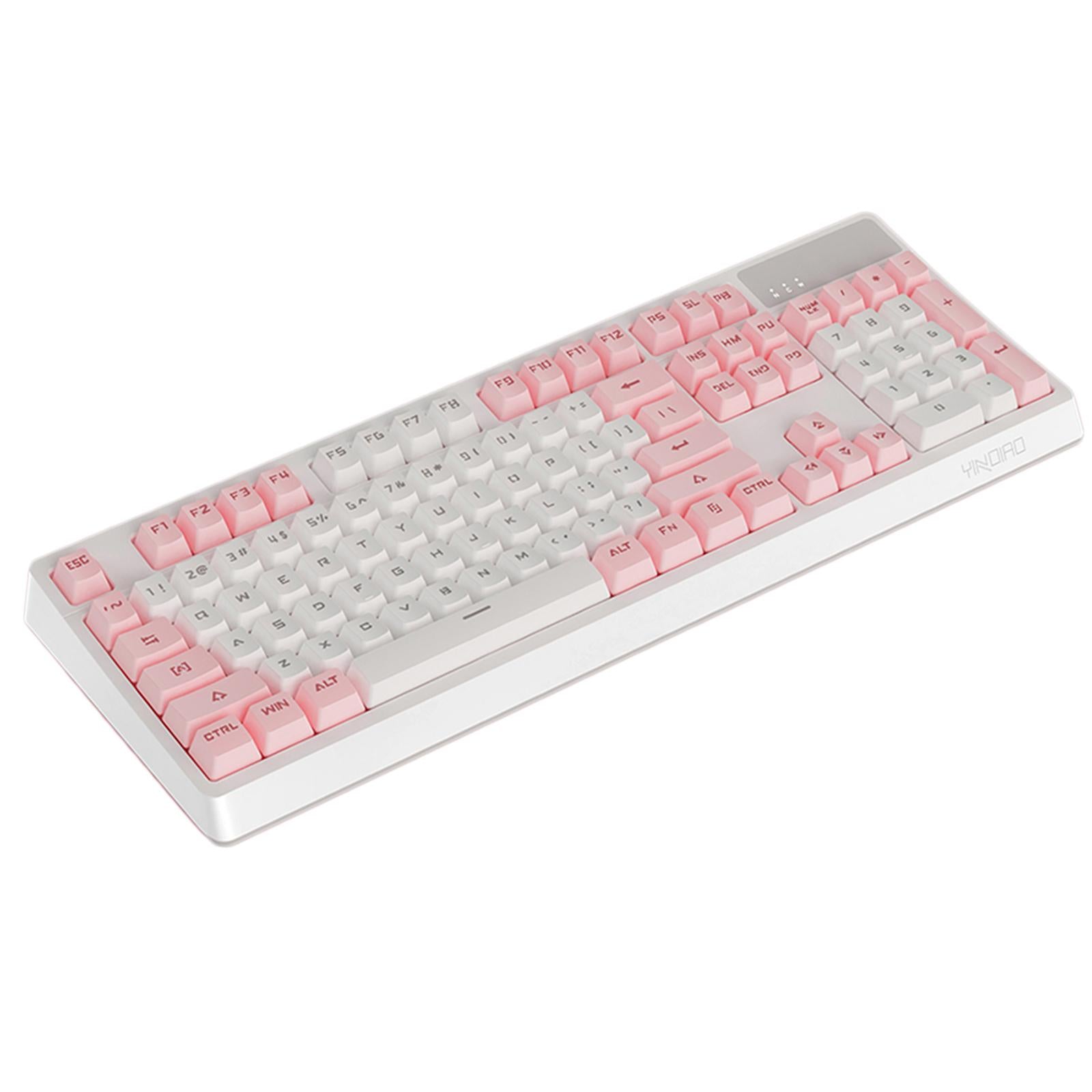 Wired Detachable Panel for Gaming Computer Desktop Mixed Light White Pink