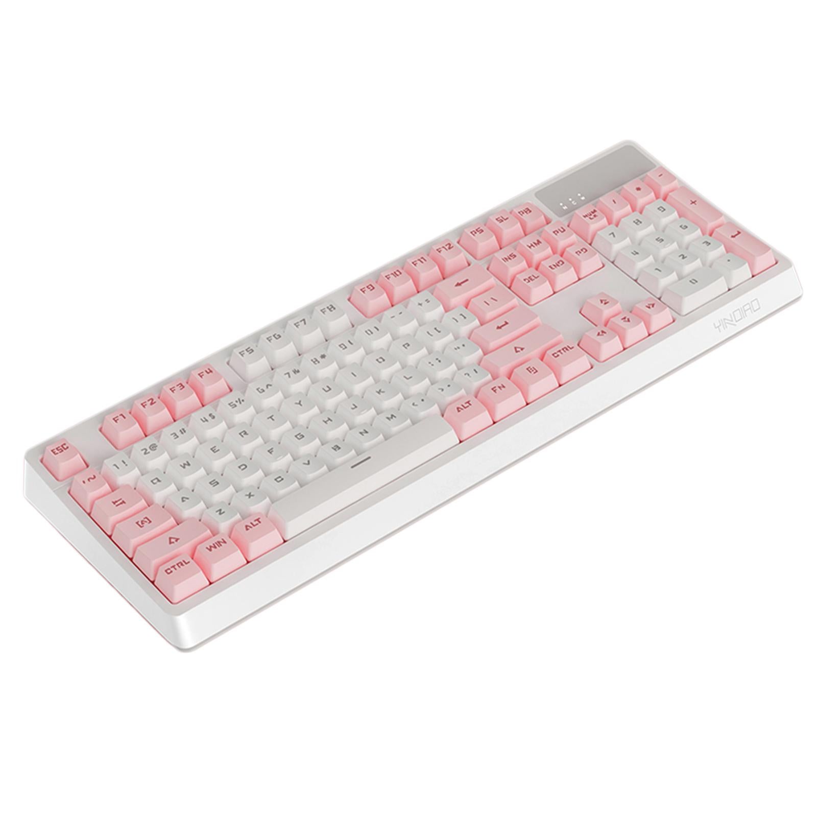 Wired Detachable Panel for Gaming Computer Desktop Mixed Light White Pink