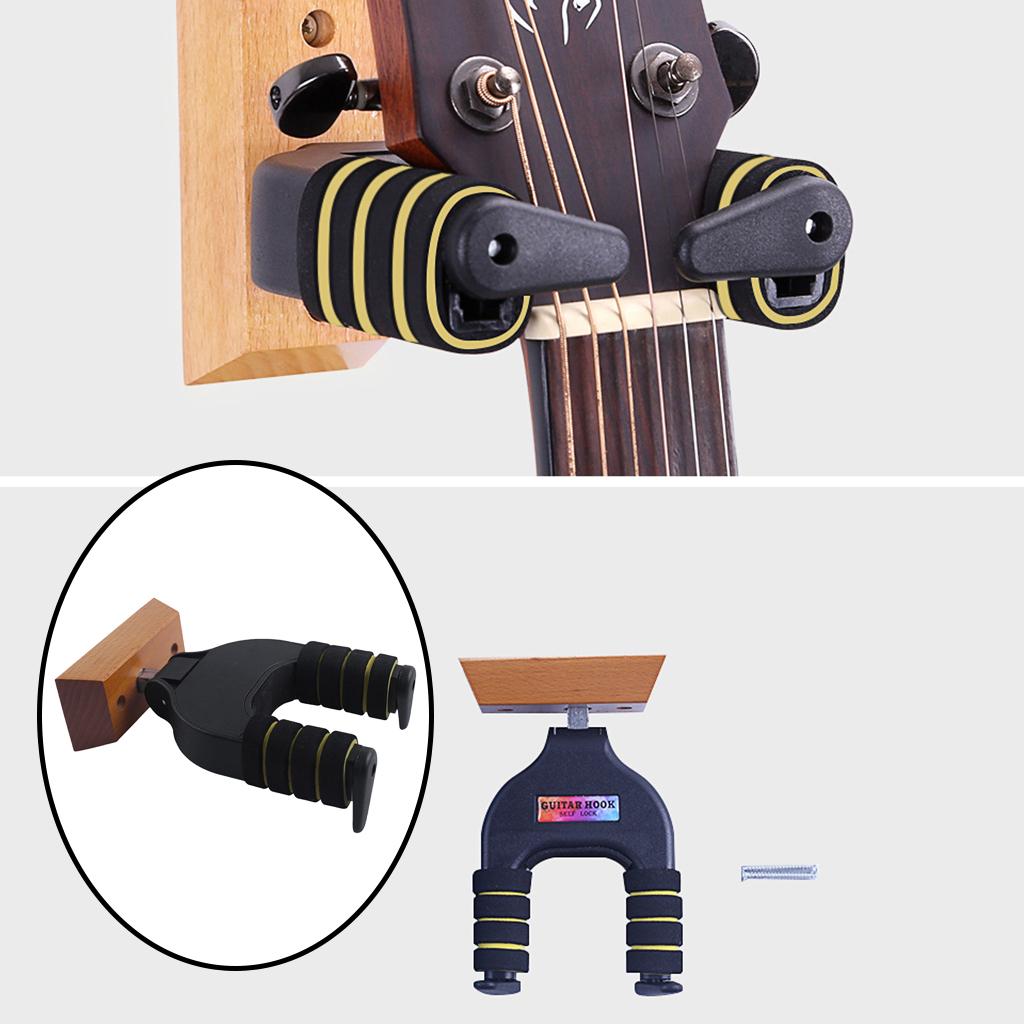 Guitar Wall Mount Hanger Holder Keeper Hook Stand Auto Lock System for Bass