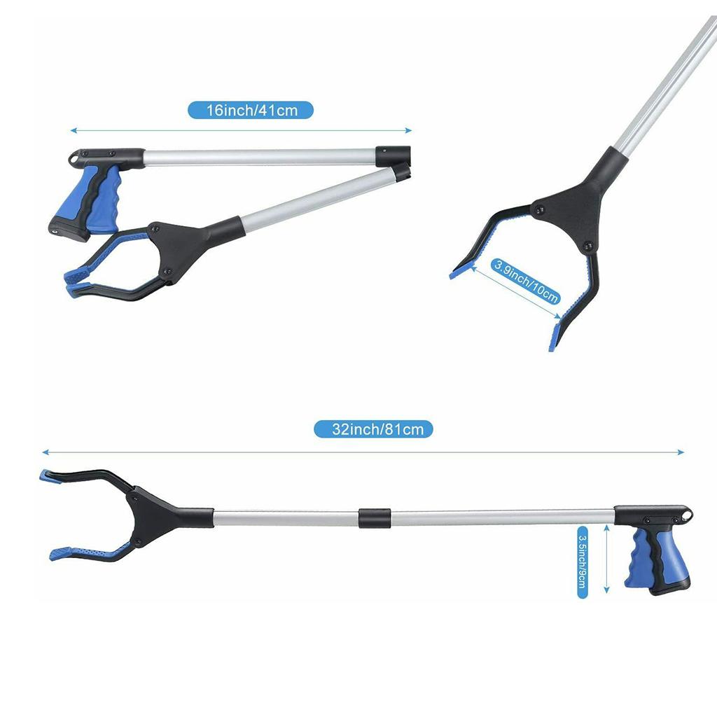 Foldable Litter Picker Pick-Up Tool Long Arm Grabber Reacher Rubbish Grip