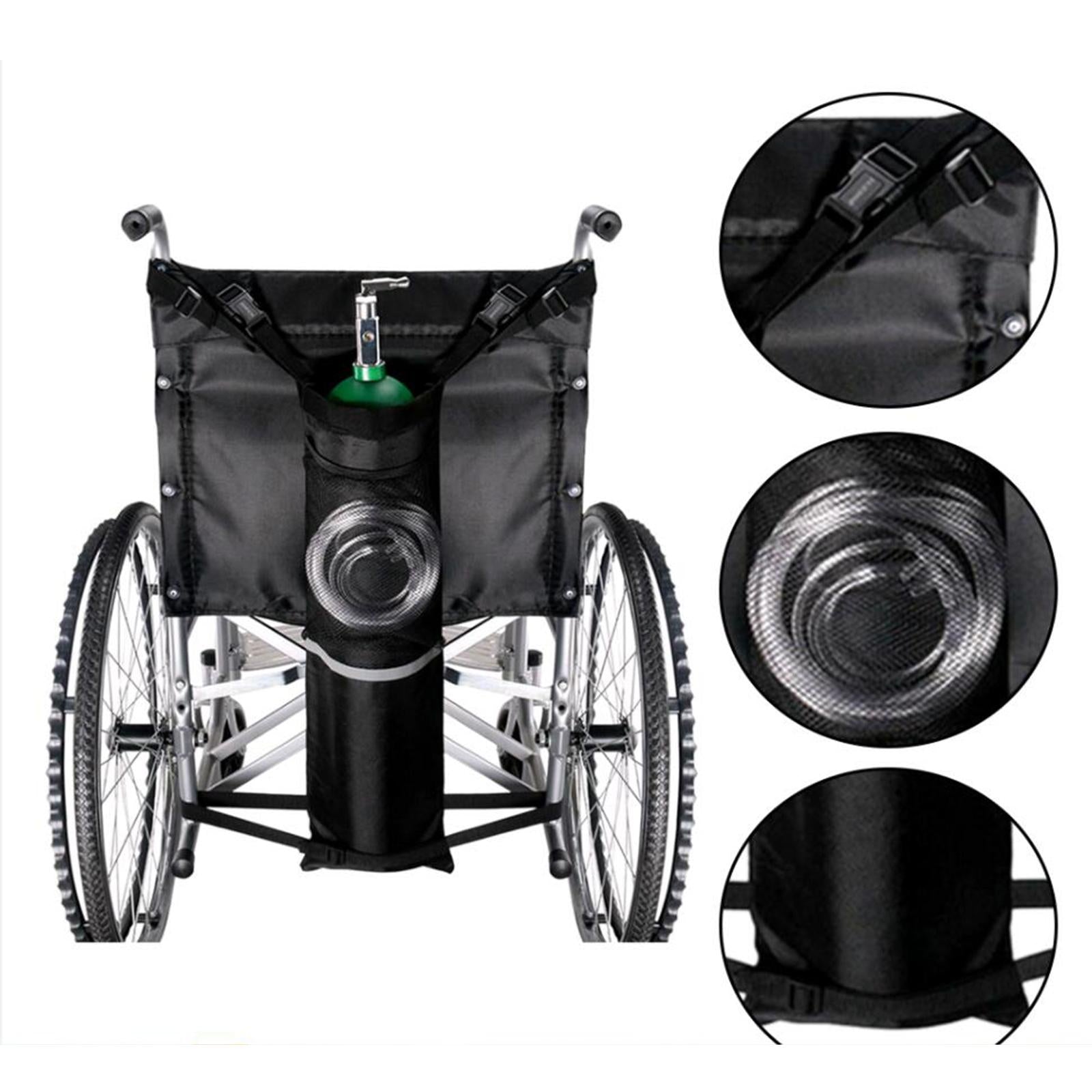 Portable Wheelchair Adjustable Oxygen Cylinder Bag Holder Reflective Stripe