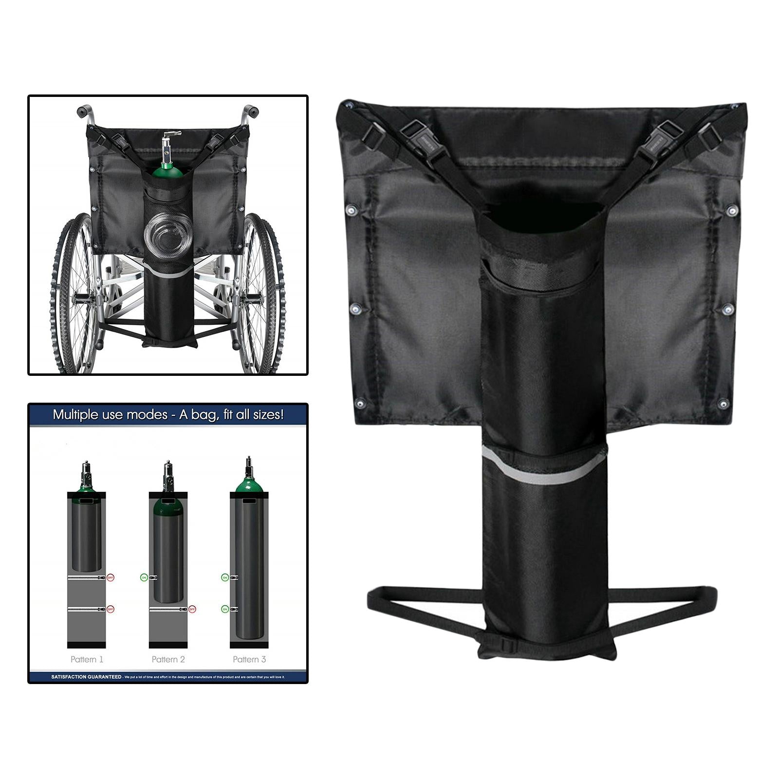 Portable Wheelchair Adjustable Oxygen Cylinder Bag Holder Reflective Stripe