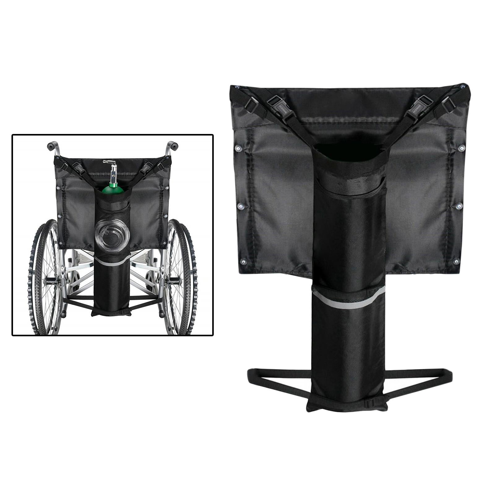 Portable Wheelchair Adjustable Oxygen Cylinder Bag Holder Reflective Stripe