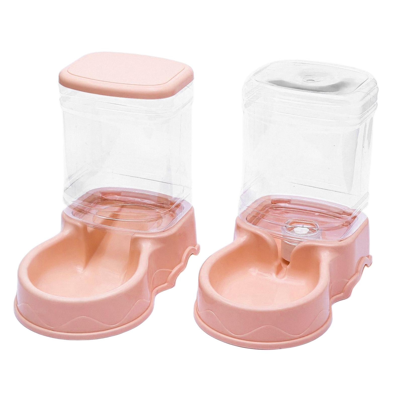 AUTOMATIC PET WATER DISPENSER Puppy Dish Food Feeder Bowl  Pink Food Feeder