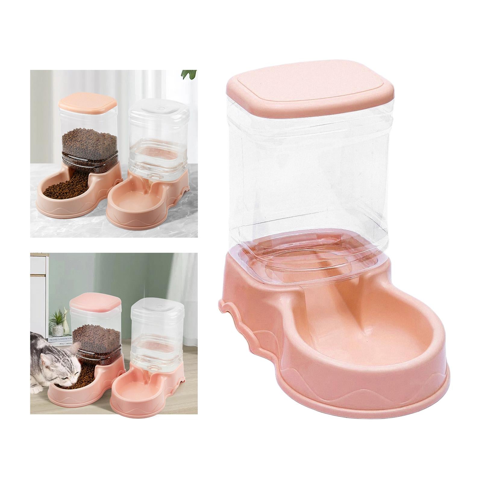 AUTOMATIC PET WATER DISPENSER Puppy Dish Food Feeder Bowl  Pink Food Feeder