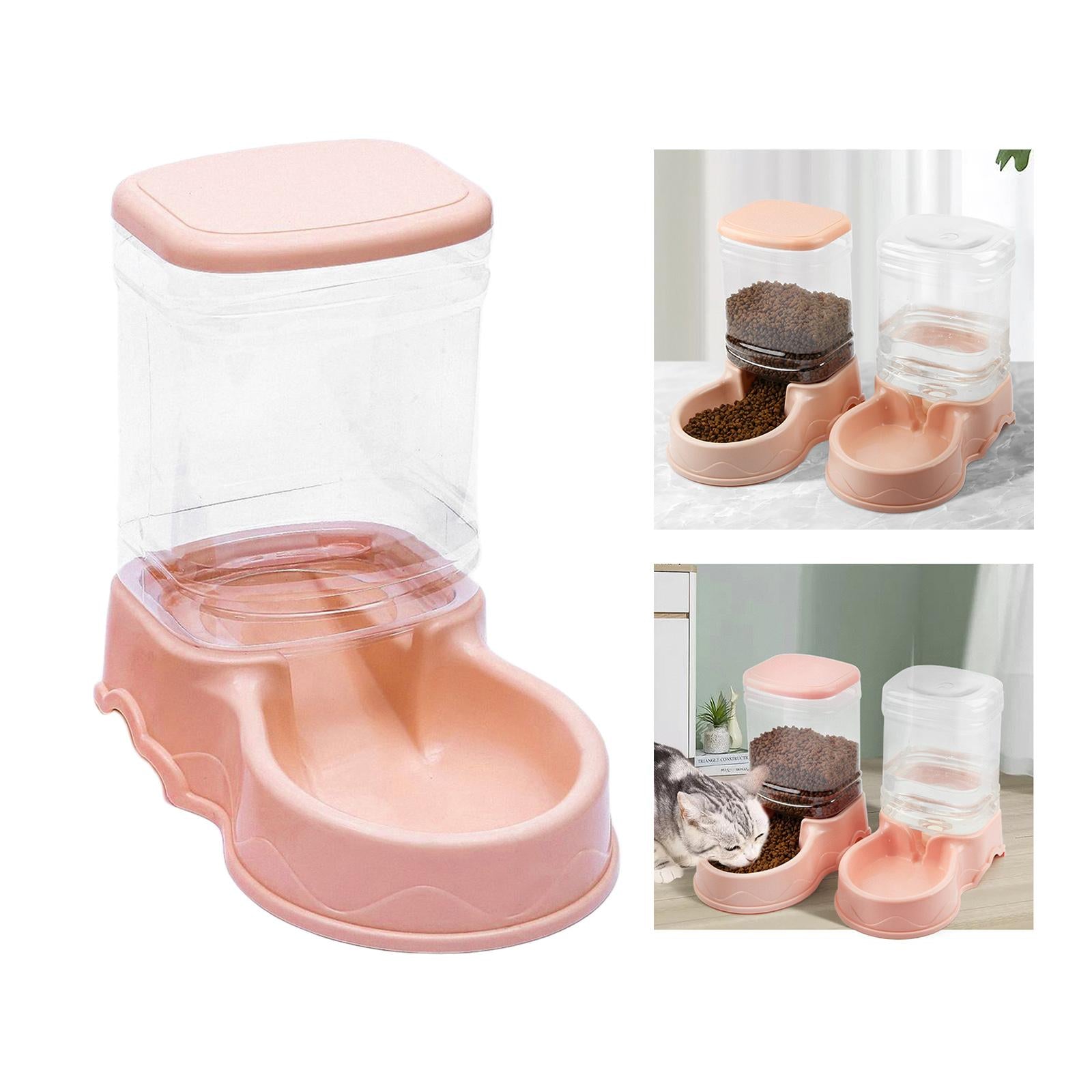 AUTOMATIC PET WATER DISPENSER Puppy Dish Food Feeder Bowl  Pink Food Feeder