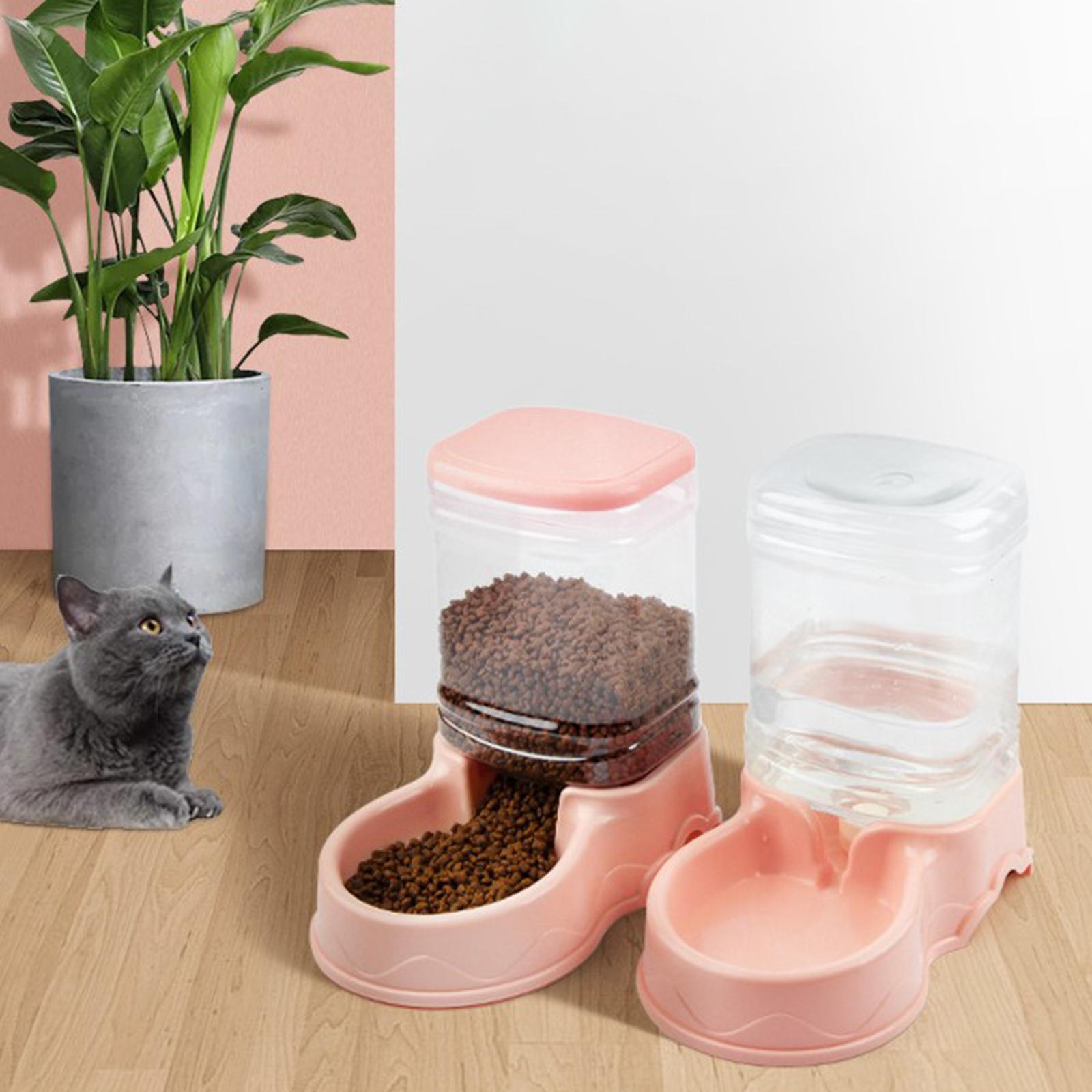 AUTOMATIC PET WATER DISPENSER Puppy Dish Food Feeder Bowl  Pink Food Feeder