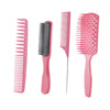 4-pack Hairbrush Hair Comb Set for Curly Natural Hair Pink