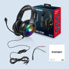 Wired RGB Gaming Headset 3.5mm Plug for PS4 for PS5 for Xbox One Laptop PC