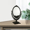 Black 7 inch Two-Sided Tabletop Makeup Mirror Oval Swivel Stand Mirror