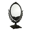 Black 7 inch Two-Sided Tabletop Makeup Mirror Oval Swivel Stand Mirror