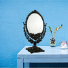 Black 7 inch Two-Sided Tabletop Makeup Mirror Oval Swivel Stand Mirror